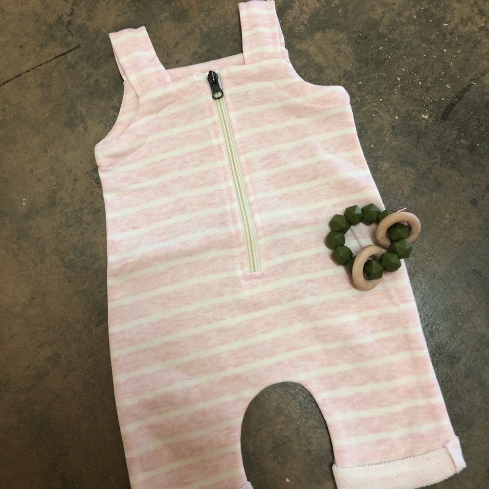Pink and Cream Overalls